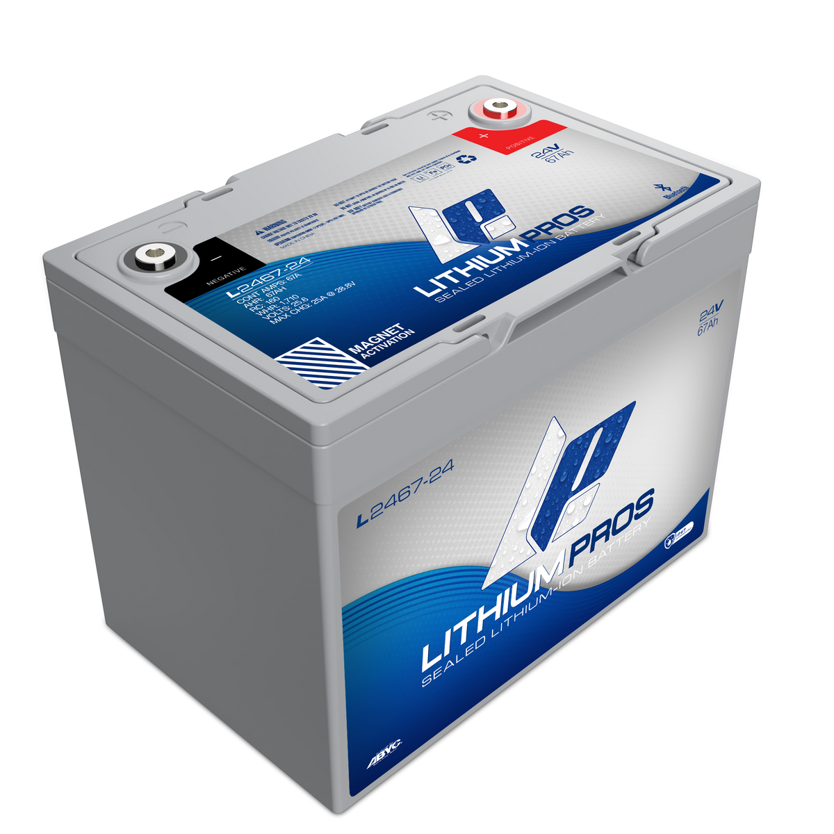 Lithium Pros L2467-24 24V 67Ah BlueTooth Lithium Ion Trolling Battery