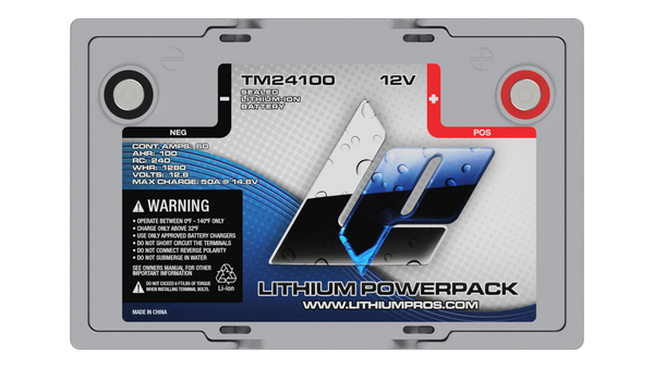 Lithium Pros TM24100 100Ah BlueTooth Lithium Ion 12 Volt Battery