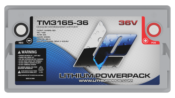 Lithium Pros TM3165-36 36V 65Ah BlueTooth Lithium Ion Trolling Battery