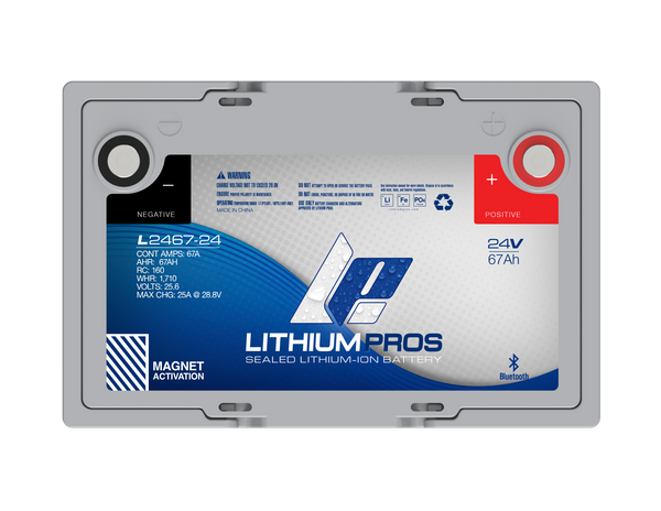 Lithium Pros L2467-24 24V 67Ah BlueTooth Lithium Ion Trolling Battery
