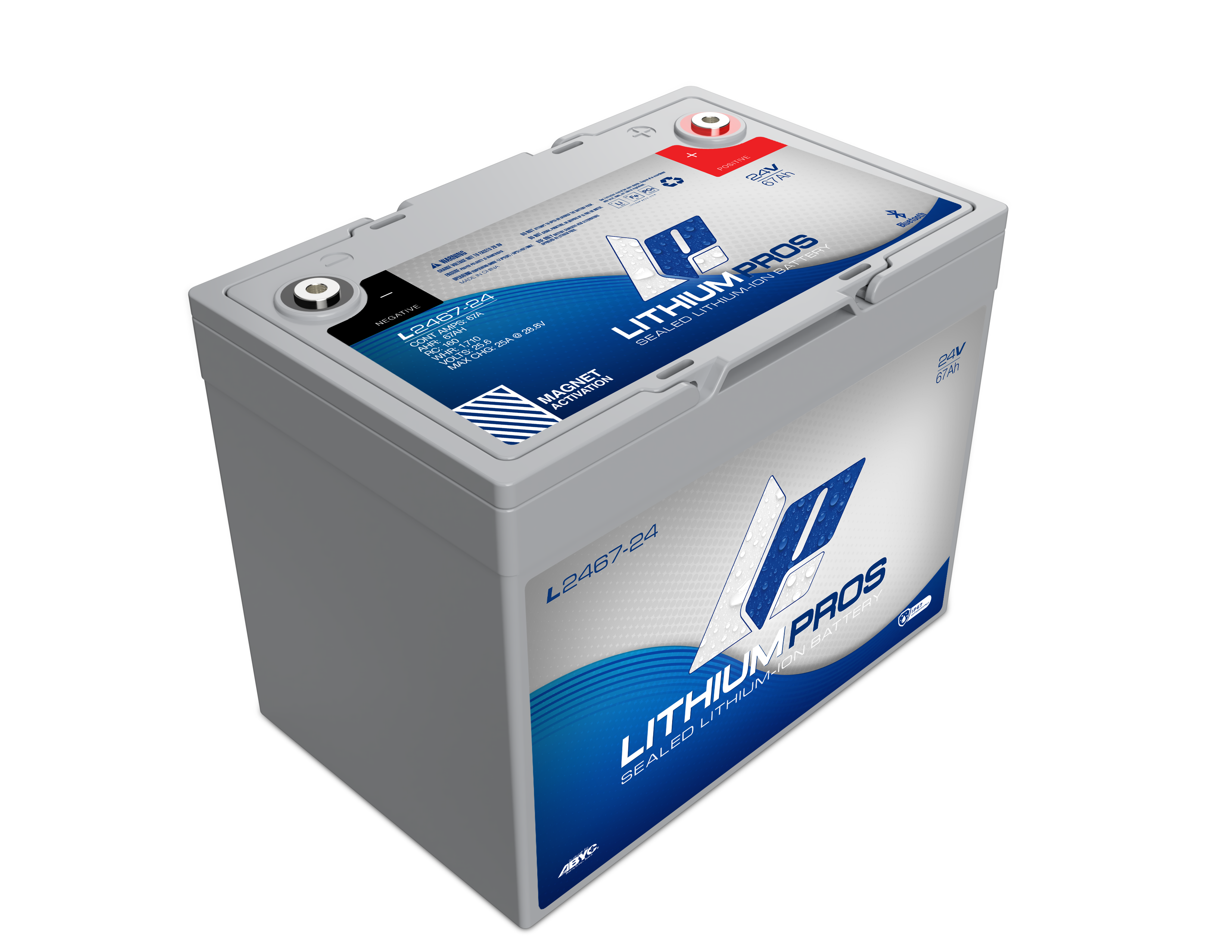 Lithium Pros L2467-24 24V 67Ah BlueTooth Lithium Ion Trolling Battery