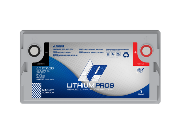 Lithium Pros L3167-36 36V 67Ah BlueTooth Lithium Ion Trolling Battery